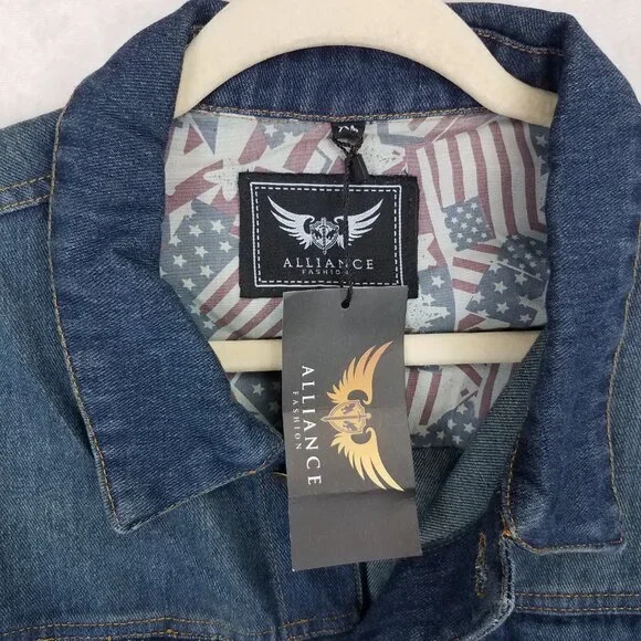 NEW Alliance Men's XL Cotton Denim Jacket in Cowboy Blue NWT - Picture 6 of 10